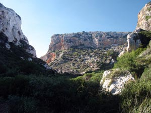 Towering clifs on Menorcas barrancs